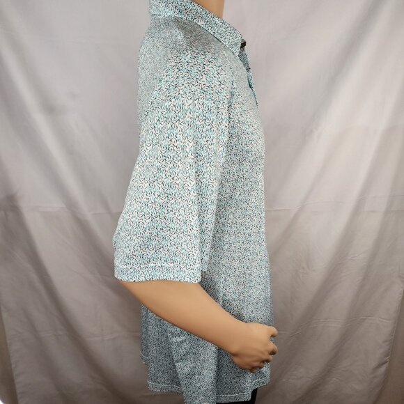 Callaway Polo Shirt Men XL Opti Dri Golf Performance All Over Print Light Blue - Picture 5 of 9